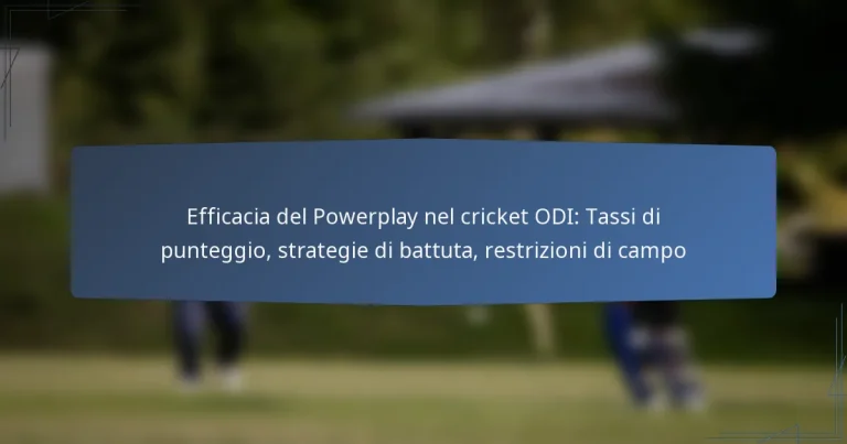 Efficacia del Powerplay nel cricket ODI: Tassi di punteggio, strategie di battuta, restrizioni di campo